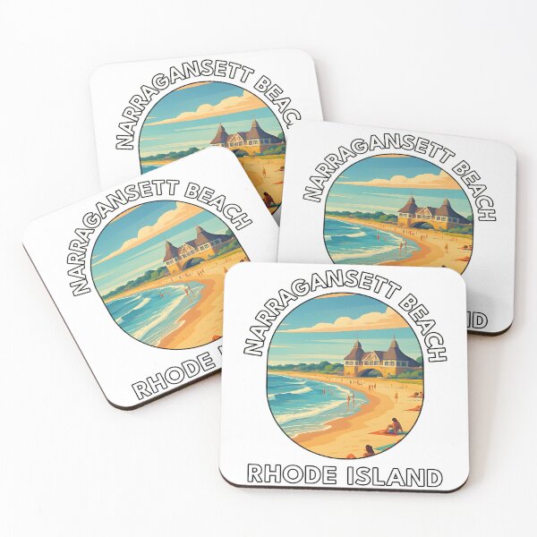 Item preview, Narragansett Beach Rhode Island Vintage Travel Poster designed and sold by inkNext.