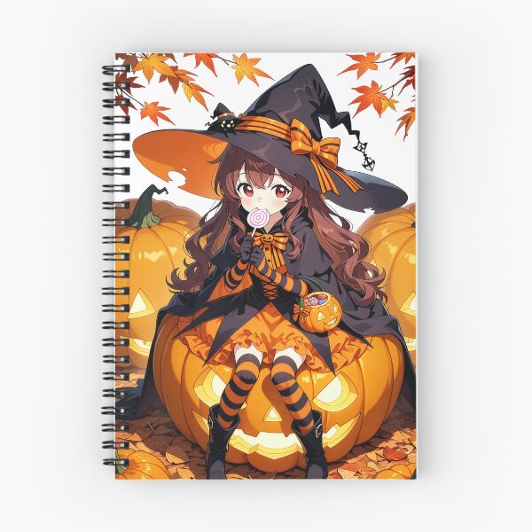Item preview, Cute Anime Witch on Pumpkin – Kawaii Halloween Art designed and sold by S-Viirgo.