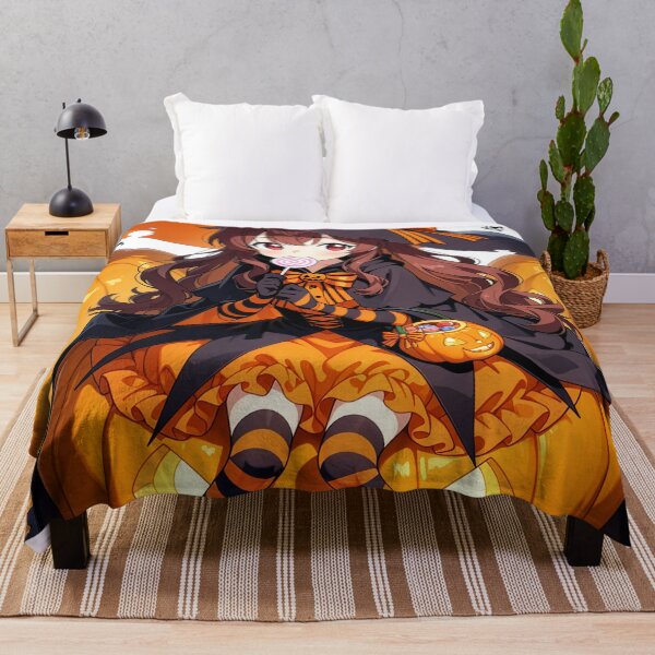 Item preview, Cute Anime Witch on Pumpkin – Kawaii Halloween Art designed and sold by S-Viirgo.