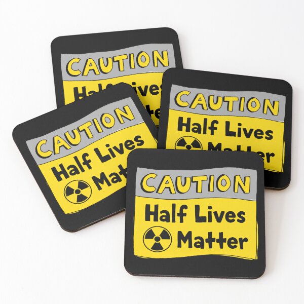 Item preview, Caution Half Lives Matter Embroidered Physics Funny Nuclear Science Warning designed and sold by SkeletonsDanger.