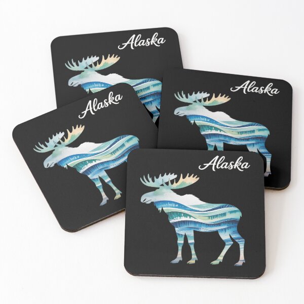 Item preview, Alaska Moose Gift Souvenir Keepsake Alaskan Northern Lights designed and sold by Formatage.