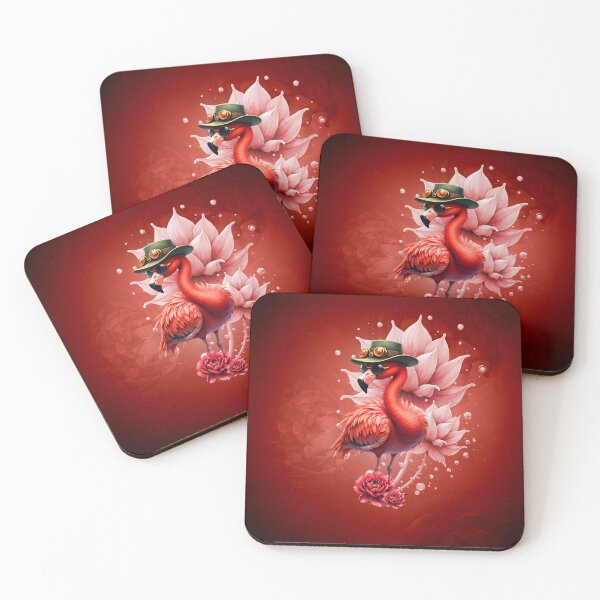 Item preview, Steampunk Flamingo – Fantasy Digital Artwork with Roses.  designed and sold by nicky2342.
