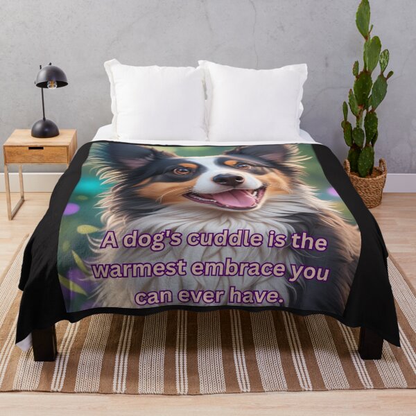 Item preview,  Happy Australian Shepherd Dog Smiling in Nature with Inspirational Quote on Unconditional Love designed and sold by KJ-Books.