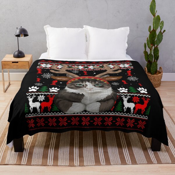 Item preview, Christmas Cat Reindeer Ugly Christmas Sweater designed and sold by sicotmehrias.