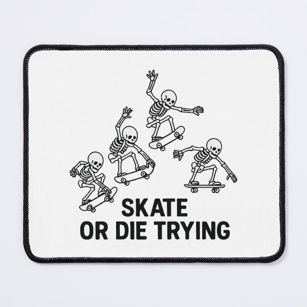 Item preview, Skate or Die Trying – Skeleton Skateboarding Streetwear Punk Design designed and sold by inkoutninja.
