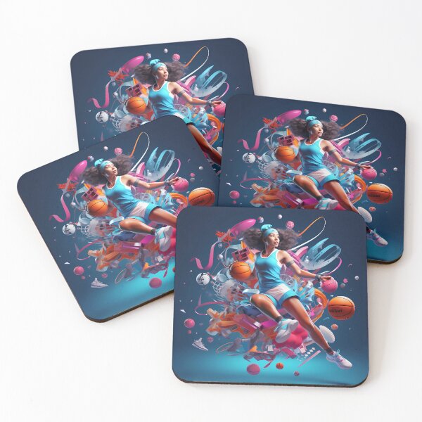 Item preview, "Dynamic Women Basketball Art - Colorful Sports Poster",Women playing basketball  designed and sold by Happyfreedom.