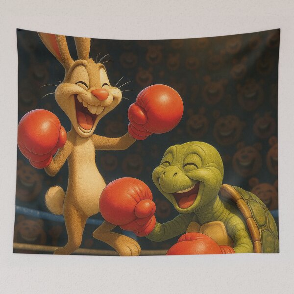 Item preview, Showdown in the boxing ring, hare and tortoise designed and sold by Mauswohn.