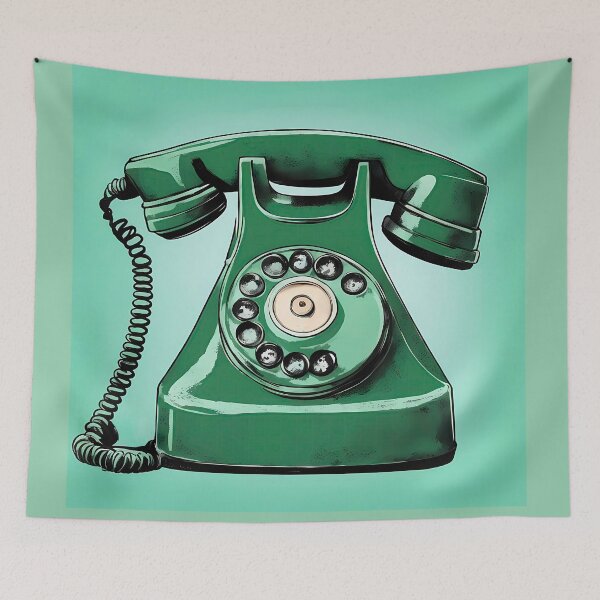 Artikelvorschau, Retro-Telefon mit Wählscheibe, blaugrün entworfen und verkauft von LanaGustavsson.