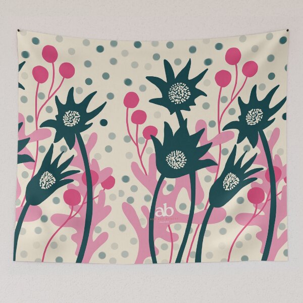 Item preview, Winter wild flowers blue and pink designed and sold by Adriana Bracho.