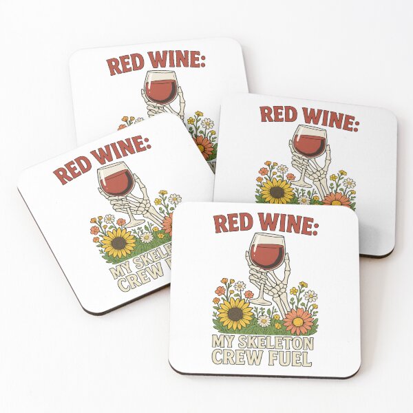 Item preview, Red Wine My Skeleton Crew Fuel – Funny Gothic Floral Wine Lover Design designed and sold by inkoutninja.