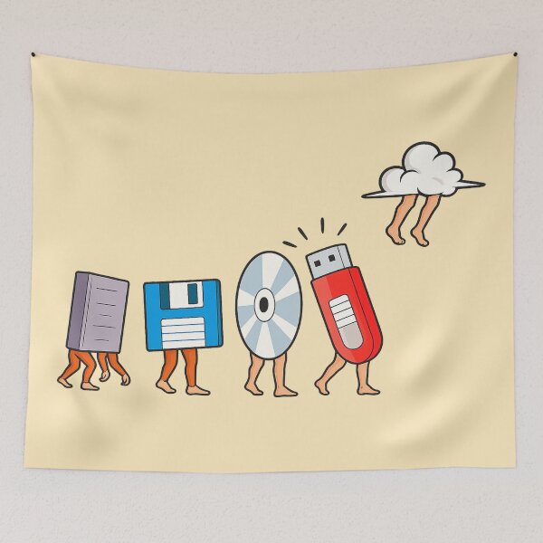 Item preview, Evolution of Data Storage – Funny Tech Cloud Design designed and sold by CleanQuotes.