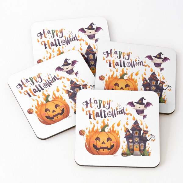 Item preview, Friendly ghost and haunted house celebrate happy Halloween with pumpkin designed and sold by PWDigitalArt.