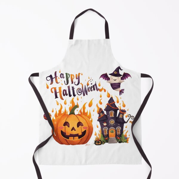 Item preview, Friendly ghost and haunted house celebrate happy Halloween with pumpkin designed and sold by PWDigitalArt.
