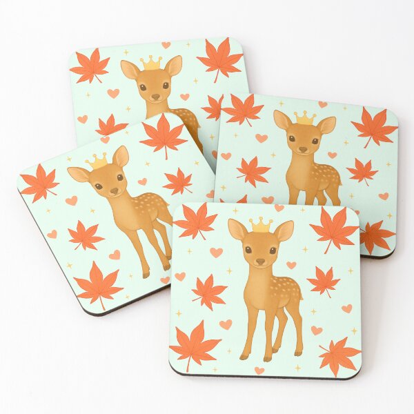 Item preview, Fawn with Autumn Maple Leaves - Mint designed and sold by HIMEKARI.