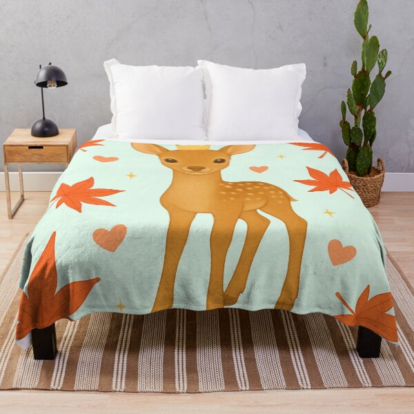 Item preview, Fawn with Autumn Maple Leaves - Mint designed and sold by HIMEKARI.