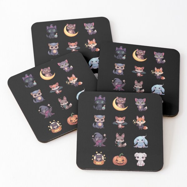 Item preview, Kawaii Spooky Halloween Critters Sticker Pack - Cute Witchy Animal Art designed and sold by FestivityFinds.