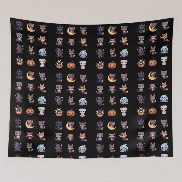 Item preview, Kawaii Spooky Halloween Critters Sticker Pack - Cute Witchy Animal Art designed and sold by FestivityFinds.