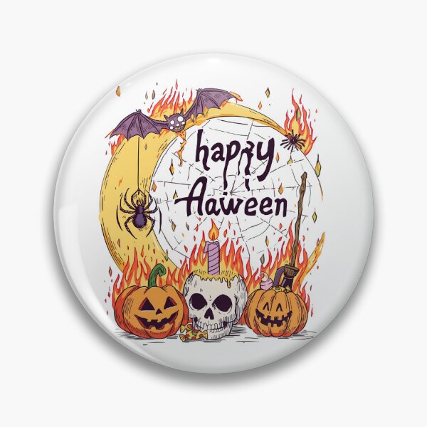 Item preview, Halloween party vector background design. Happy Halloween typography text with ghost and jack o lantern in scary yard for trick or treat night celebration. Vector illustration. designed and sold by PWDigitalArt.