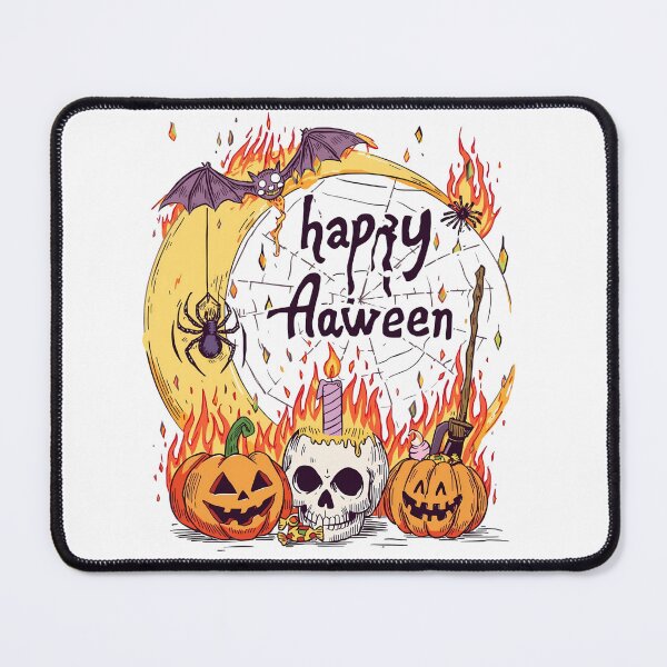 Item preview, Halloween party vector background design. Happy Halloween typography text with ghost and jack o lantern in scary yard for trick or treat night celebration. Vector illustration. designed and sold by PWDigitalArt.