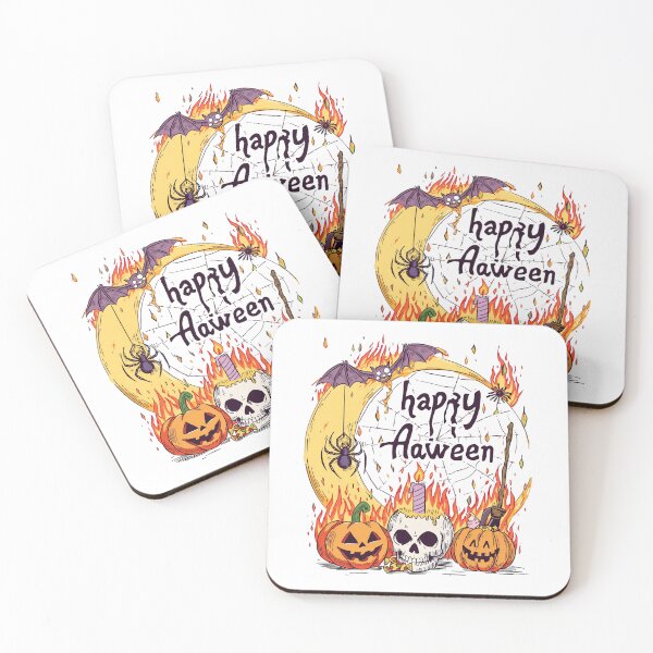 Item preview, Halloween party vector background design. Happy Halloween typography text with ghost and jack o lantern in scary yard for trick or treat night celebration. Vector illustration. designed and sold by PWDigitalArt.