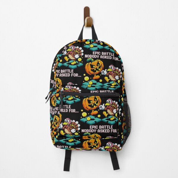 Item preview, Pixel Arcade Holiday Battle with Pumpkin, Turkey, and Coins designed and sold by SplashTastic.
