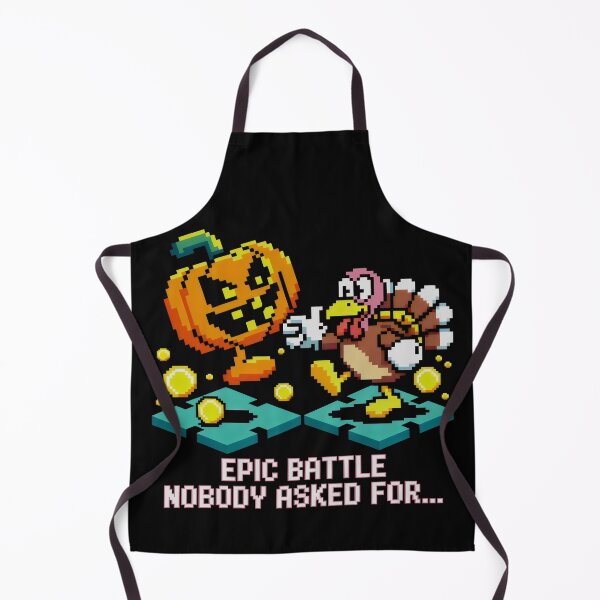 Item preview, Pixel Arcade Holiday Battle with Pumpkin, Turkey, and Coins designed and sold by SplashTastic.