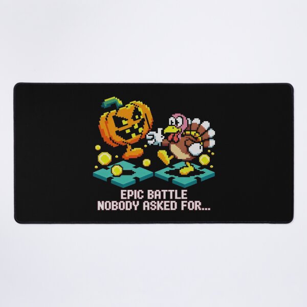 Item preview, Pixel Arcade Holiday Battle with Pumpkin, Turkey, and Coins designed and sold by SplashTastic.