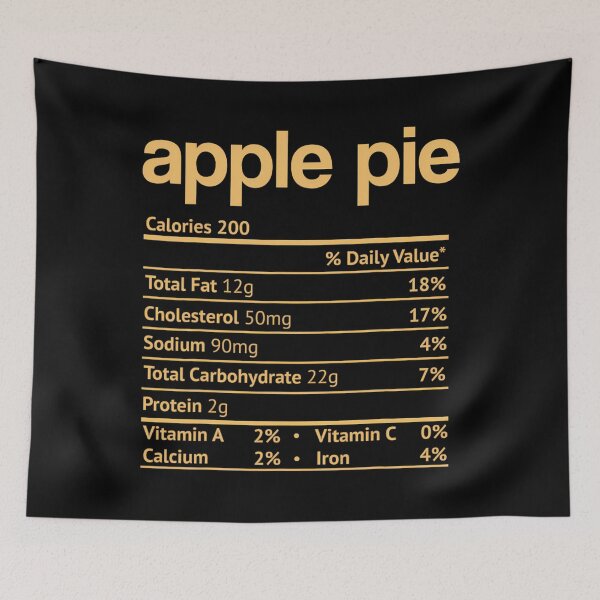 Item preview, Apple Pie Nutrition Facts Funny Thanksgiving Christmas 		 designed and sold by vasaspaxidox.