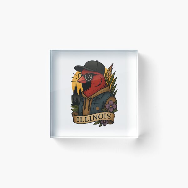 Item preview, Illinois Cardinal Hipster – Fifty Nifty Collection designed and sold by Zippitydodads.