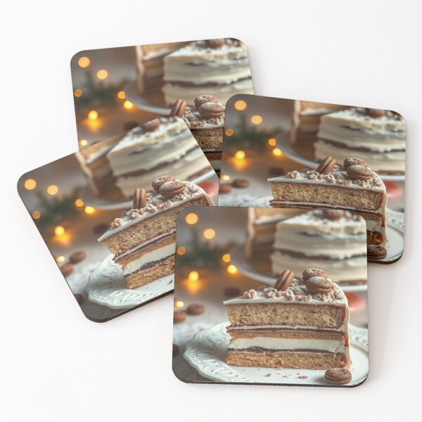 Item preview, Cozy Winter Spice Layer Cake | Festive Bokeh Holiday Dessert designed and sold by Jade Ado.