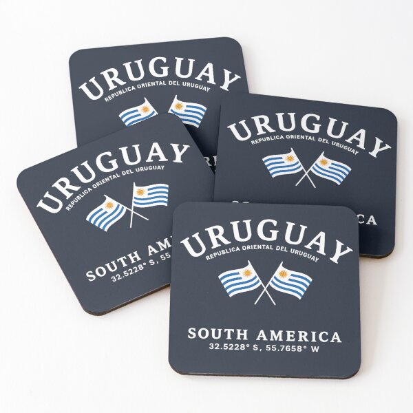 Item preview, Uruguay Crossed Flags Vintage College Style Design designed and sold by CleanQuotes.