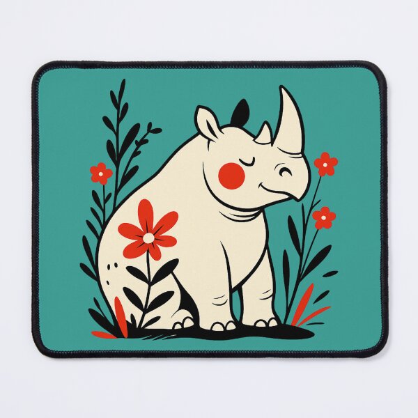 Item preview, Happy Rhino Funny Animal designed and sold by NosandEdgy.