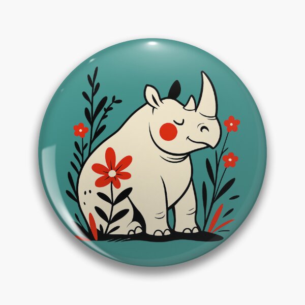 Item preview, Happy Rhino Funny Animal designed and sold by NosandEdgy.