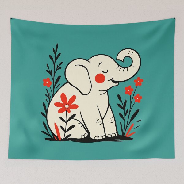 Item preview, Happy Elephant Funny Animal designed and sold by NosandEdgy.
