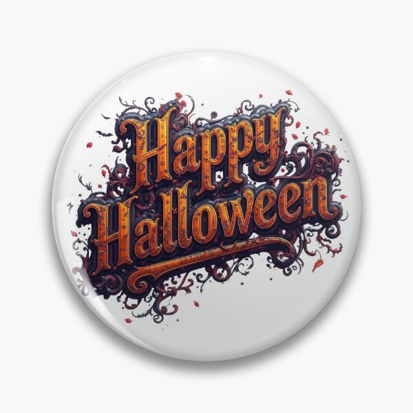 Item preview, ack-o'-lantern and wooden sign with the words happy halloween surrounded by autumn leaves and illuminated by warm lights designed and sold by PWDigitalArt.