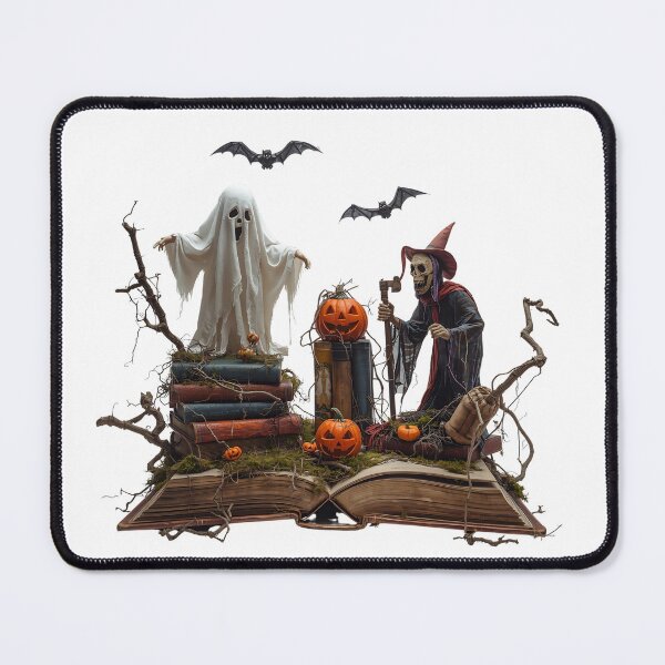 Item preview, Halloween Book Stack Illustration Spooky Autumn Reading Art with Pumpkins designed and sold by PWDigitalArt.