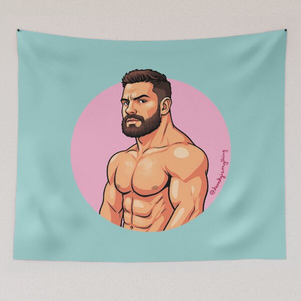 Item preview, Bearded Muscle Hunk on the Loose designed and sold by Hunkyismything.