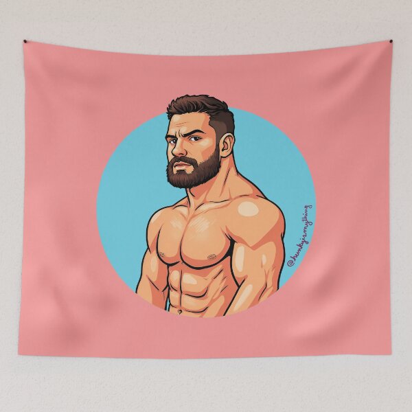 Item preview, Bearded Muscle Hunk on the Loose I designed and sold by Hunkyismything.