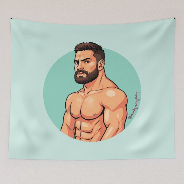 Item preview, Bearded Muscle Hunk on the Loose II designed and sold by Hunkyismything.