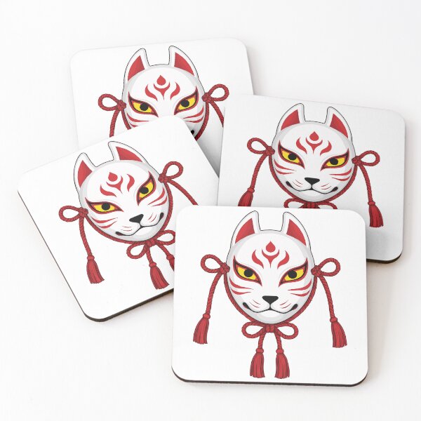 Item preview, Kitsune Mask with Tassels - Fiery Fox Spirit Japanese Folklore Art designed and sold by Re:Creator.