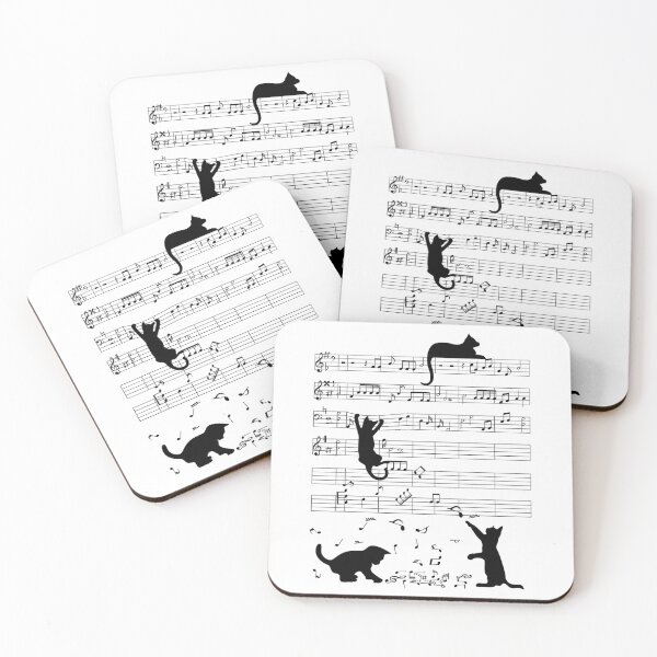 Item preview, Cute Cat Kitty Playing Music Note Clef Musician Art 		 designed and sold by suveergippou.