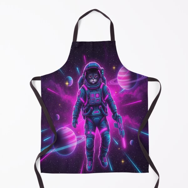 Item preview, Synthwave Astronaut Cat Retro 80s Space Design designed and sold by Neko-Doodle-co.