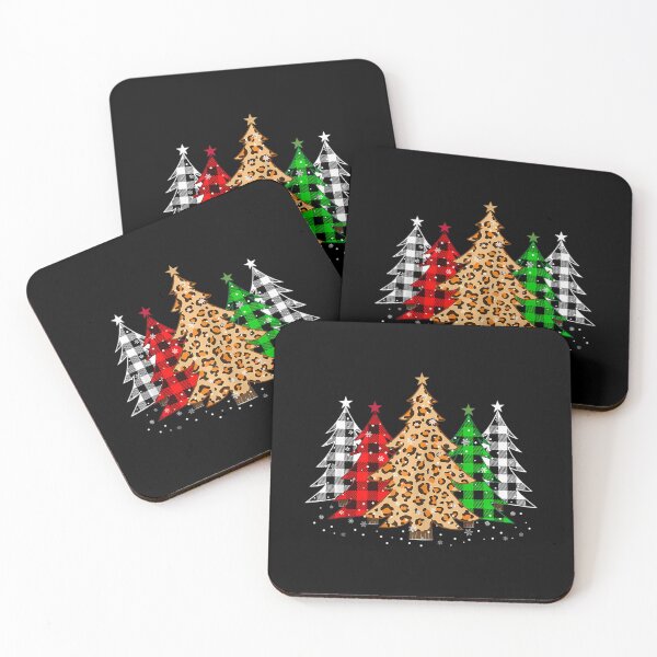 Item preview, Christmas Trees with Buffalo Plaid &amp; Leopard Print Xmas 		 designed and sold by telnovybettl.
