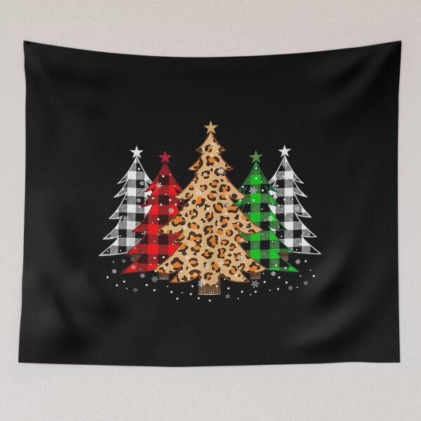 Item preview, Christmas Trees with Buffalo Plaid &amp; Leopard Print Xmas 		 designed and sold by telnovybettl.