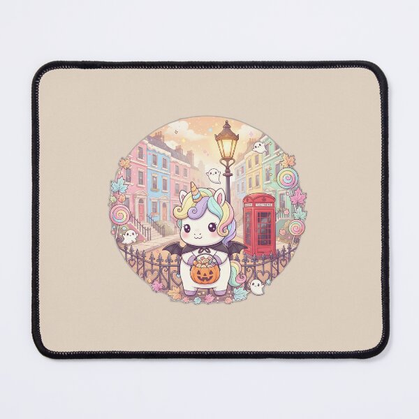 Item preview, Kawaii Trick-or-Treat Unicorn in Notting Hill, London – Cute Halloween Pastel Scene designed and sold by FixwellStudio.