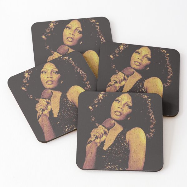 Item preview, Golden Donna Summer Microphone Portrait Design For Disco Fans, Gift For 70s Music Lovers designed and sold by LindaERiley.
