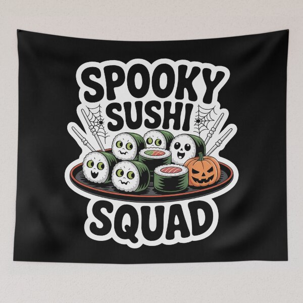 Item preview, Spooky Sushi Squad – Cute Halloween Sushi designed and sold by Haji  Kamora.