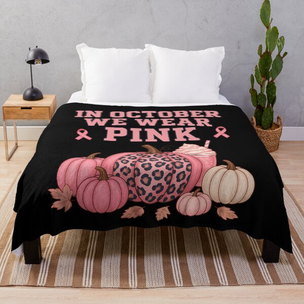 Item preview, In October We Wear Pink – Breast Cancer Awareness Pink Pumpkin Leopard Halloween Design designed and sold by Sixtinebzh.