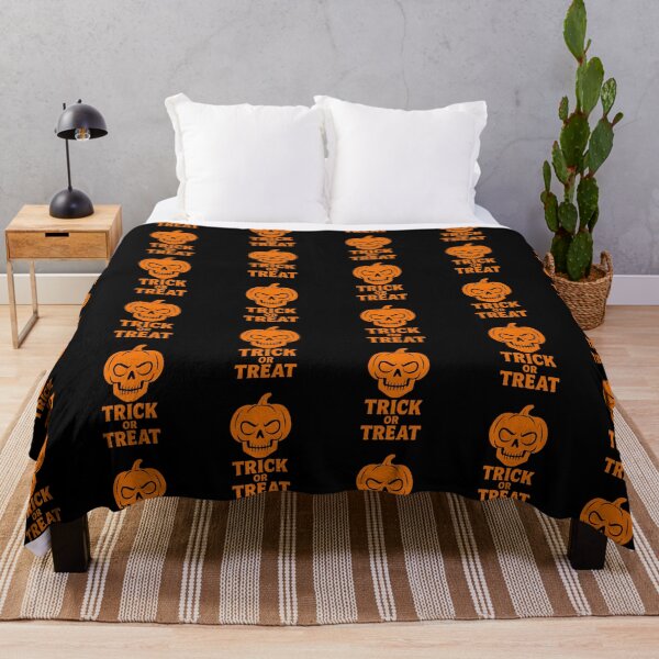 Item preview, Trick or Treat Scary Pumpkin Skull Vintage Halloween T-Shirt designed and sold by FestivityFinds.