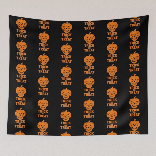 Item preview, Trick or Treat Scary Pumpkin Skull Vintage Halloween T-Shirt designed and sold by FestivityFinds.